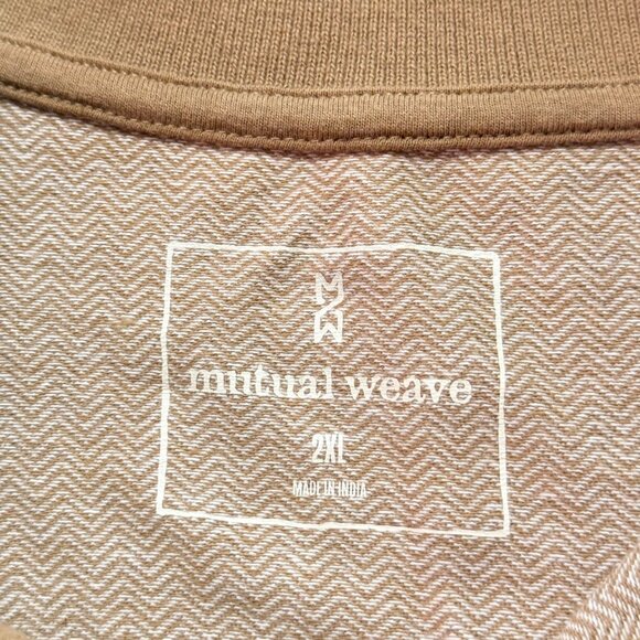 Mutual Weave Men's Pullover Oak Herringbone Polo Shirt Big Tall Size 2XL NWT - Picture 6 of 9